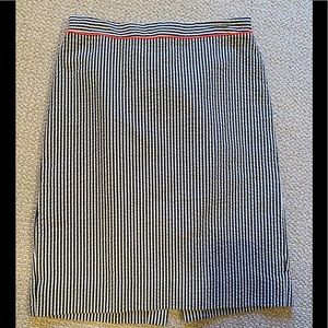 J Crew Factory Seersucker Stripe Pencil Skirt